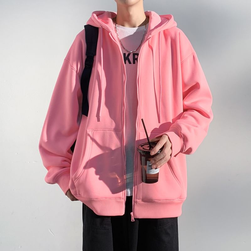 Leftitt - Effen hoodie met rits