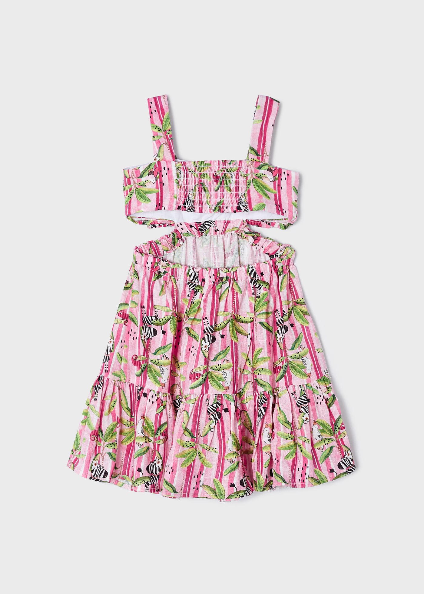 Vestido estampado com detalhe vazado para meninas