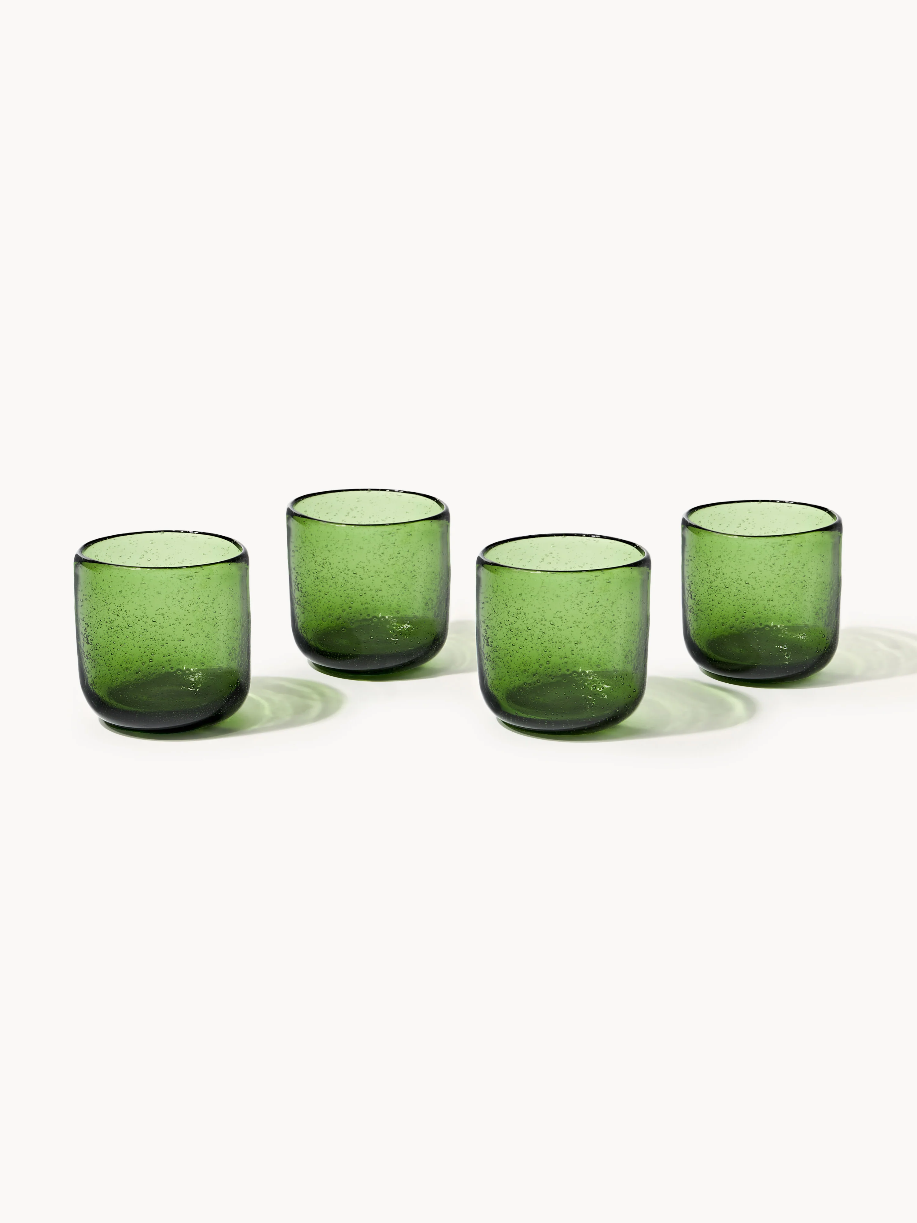 Mondgeblazen tumblers Hippolyte met luchtbellen, 4-delig