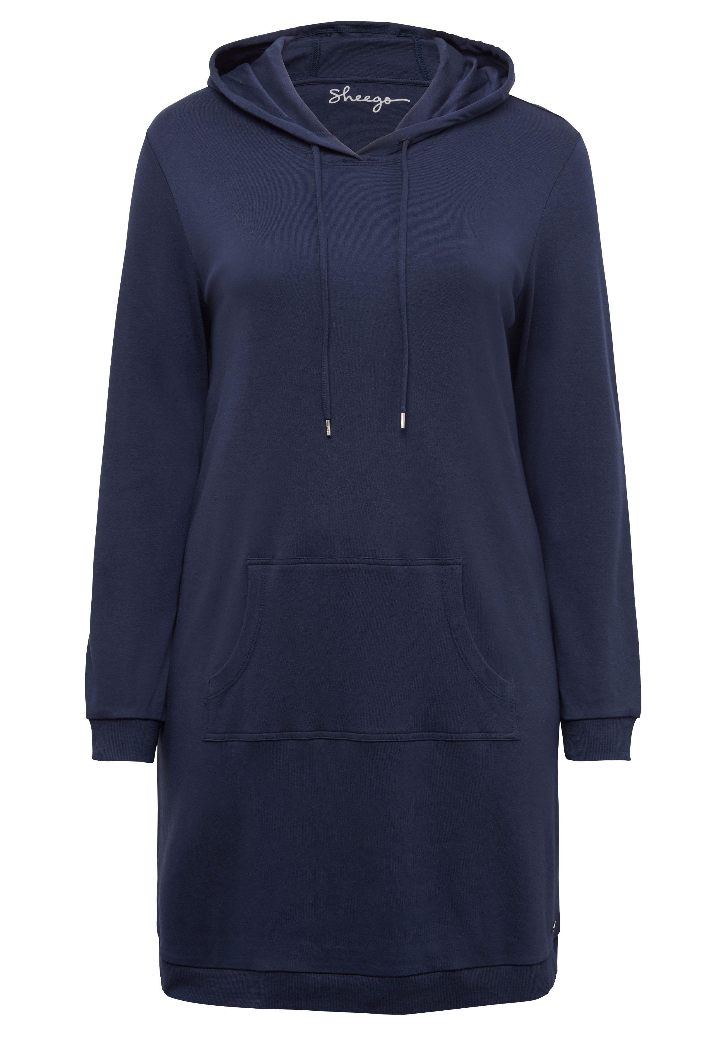 Shirtkleid mit Kapuze und Kängurutasche