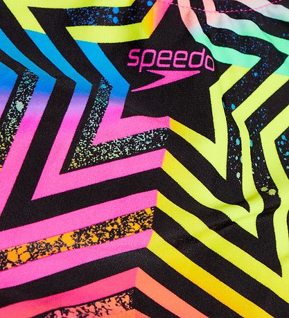 Speedo Bådedragt - Girls Digital Placement Splashback - Sort/Pin