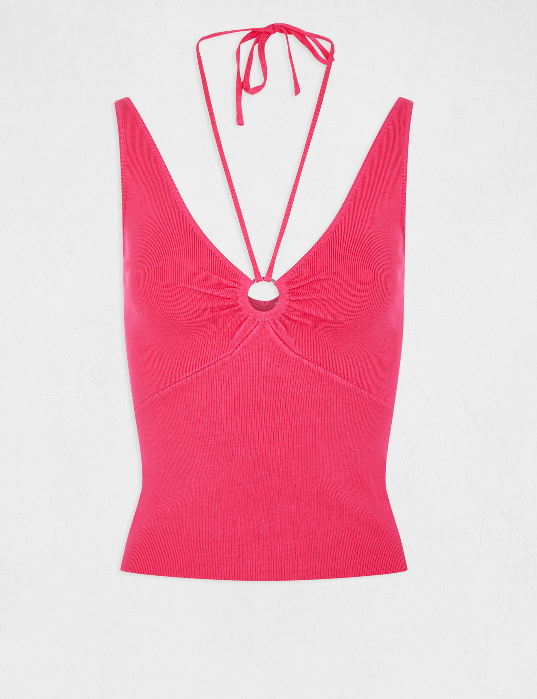 Pull débardeur avec dos nu rose fonce femme - rose_fonce