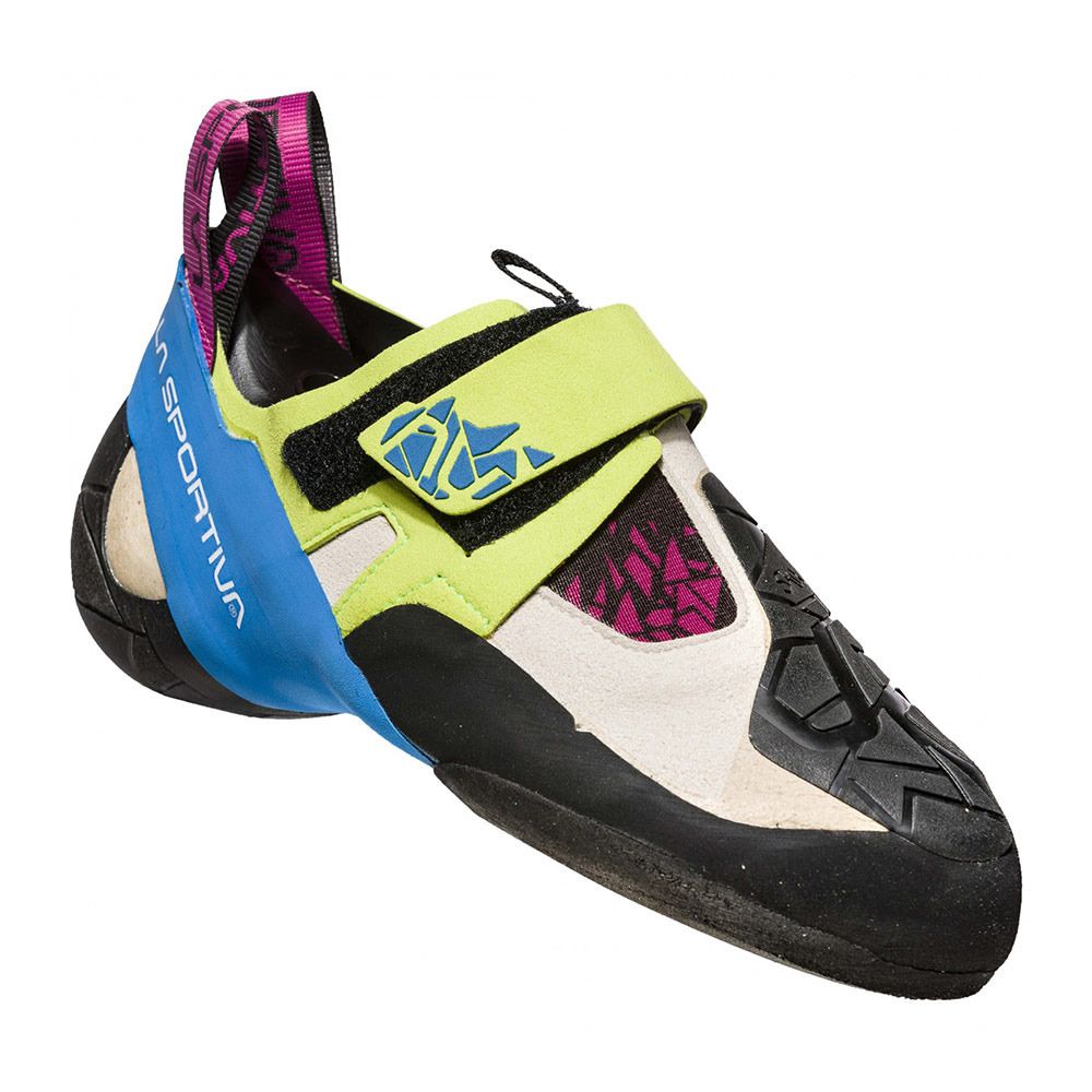 La Sportiva SKWAMA - Chaussons escalade Femme apple green/cobalt blue