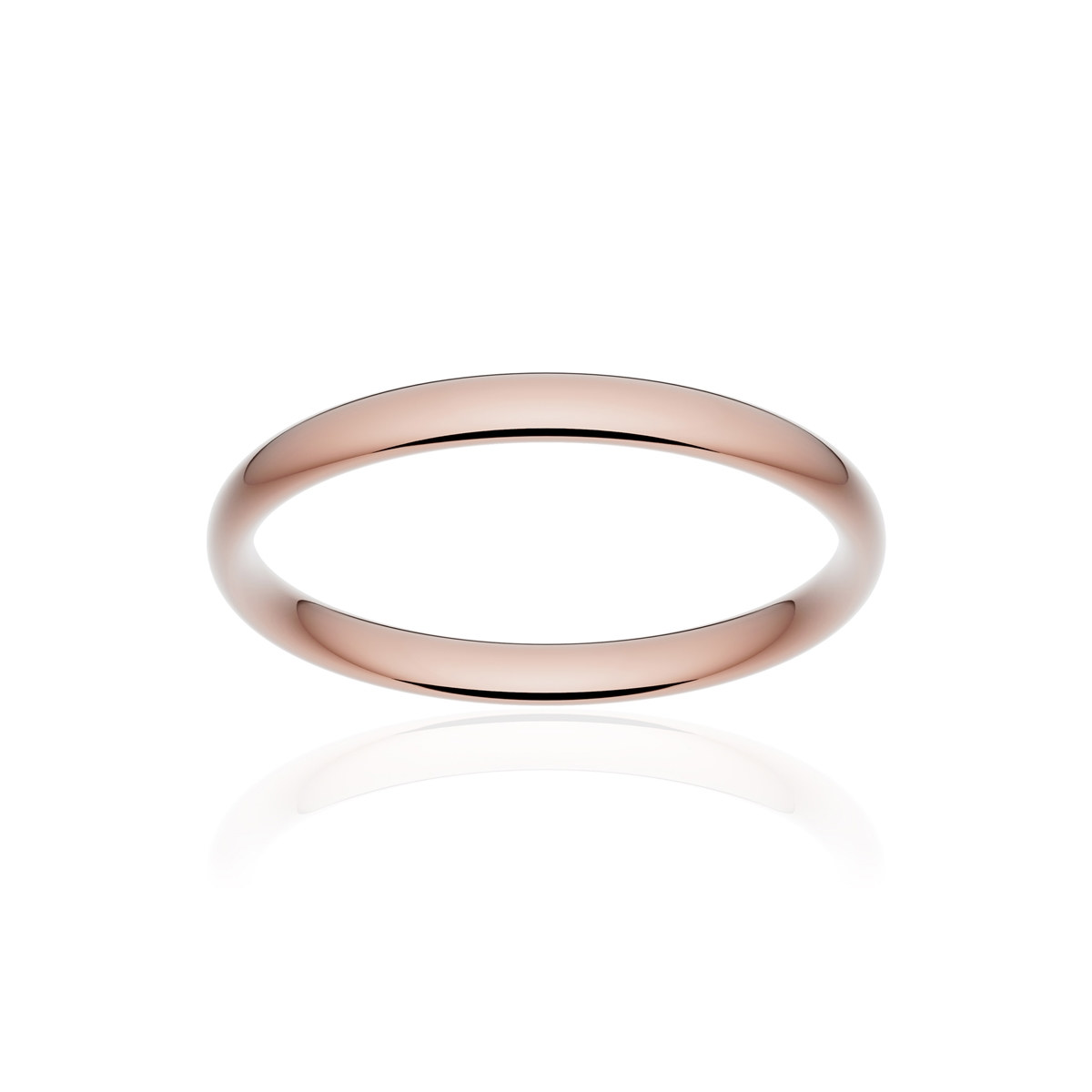 Alliance or 375 rose poli demi-jonc confort 2,5mm
