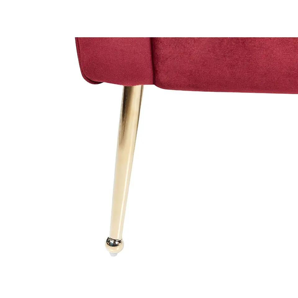 NANTILLY - Chaise longue - Rood - Fluweel