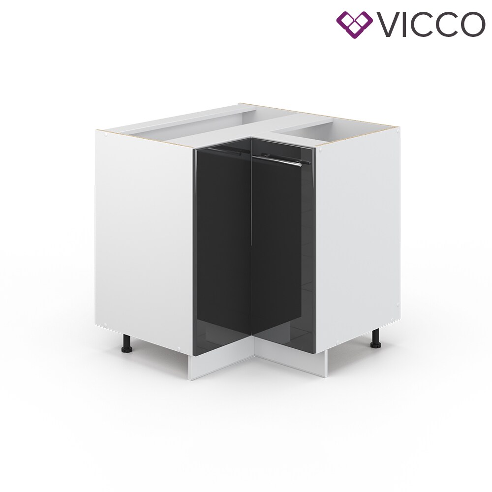 VICCO Eckunterschrank 87 cm Anthrazit Küchenzeile Unterschrank Fame