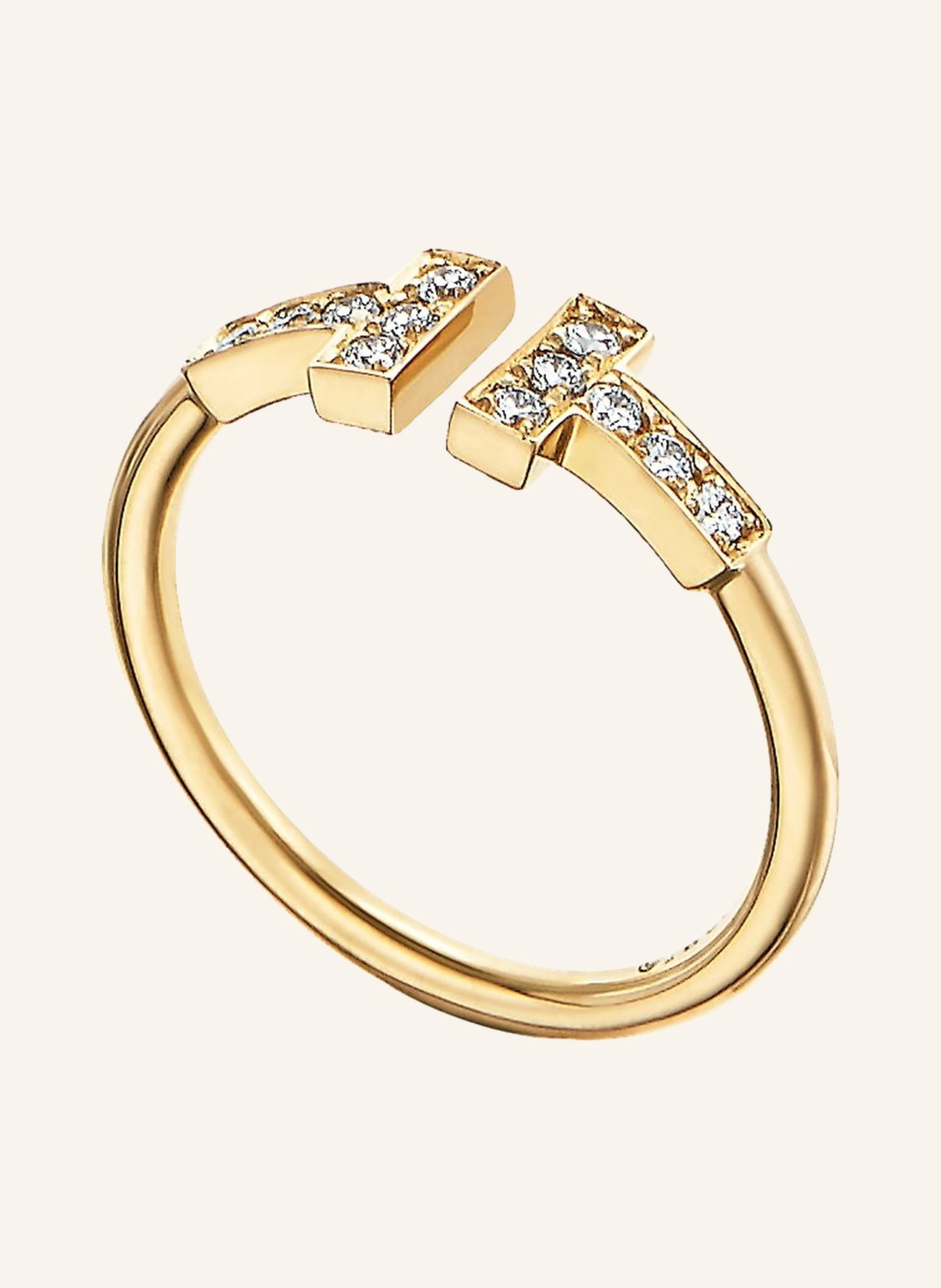 TIFFANY & Co. Tiffany T Wire RING aus 18 Karat Gelbgold mit Diamanten
