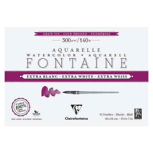 Clairefontaine Aquarellpapier FONTAINE Extra White feinkörnig