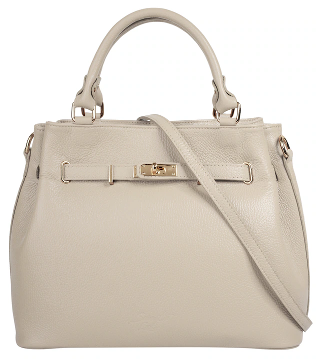 Samantha Look Henkeltasche echt Leder, Made in Italy, geräumige Henkeltasche mit Smartphonefach
