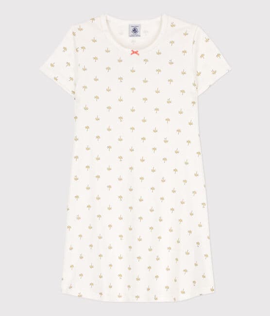Chemise de nuit palmiers en coton petite fille