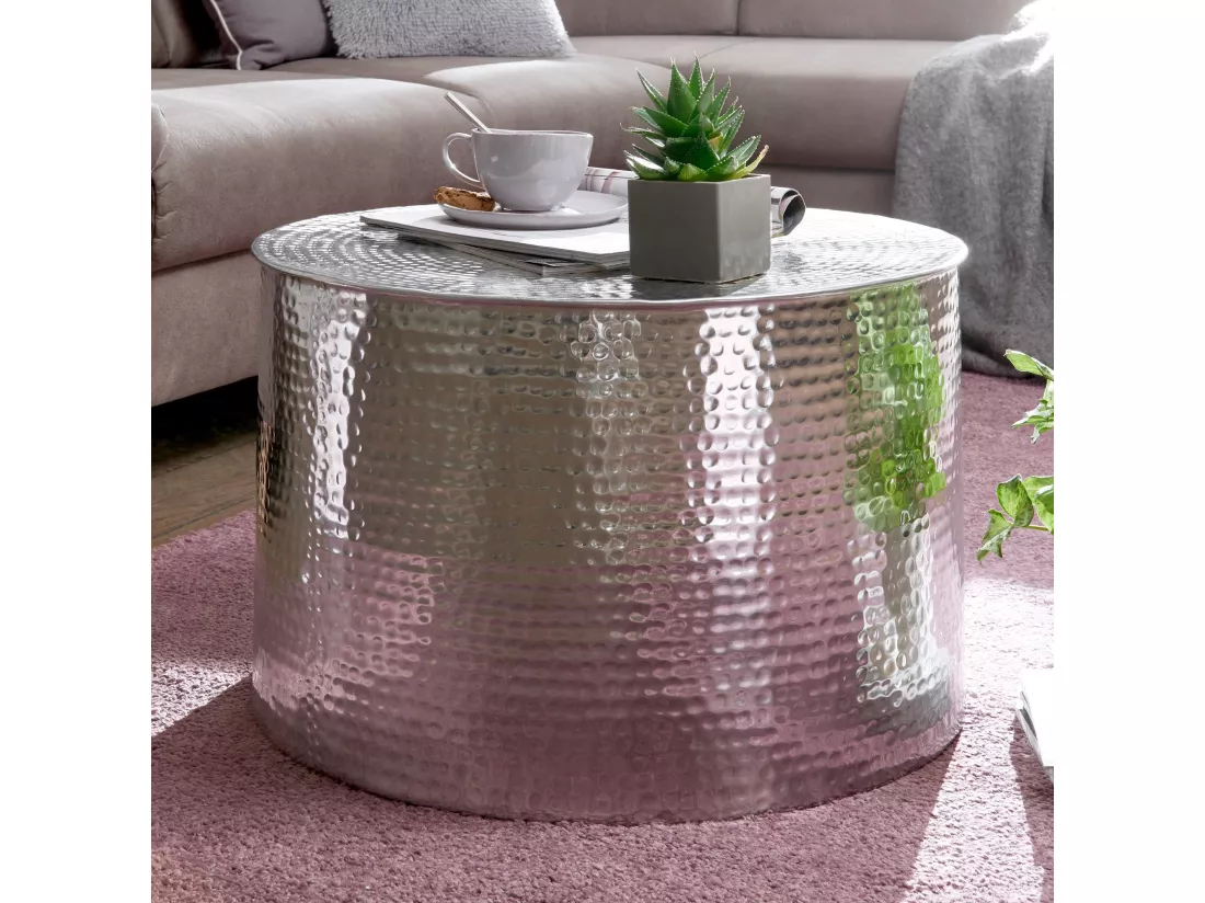 Table Basse Métal 61x40,5x61 cm Table d'appoint Design Bout de canapé