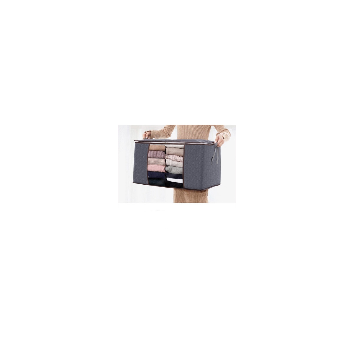 Oppbevaringseske for laken, tepper, klær 60x43x35 cm 2-pakning