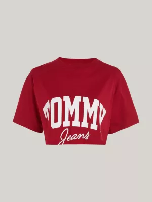 Camiseta Varsity Cropped com Logo
