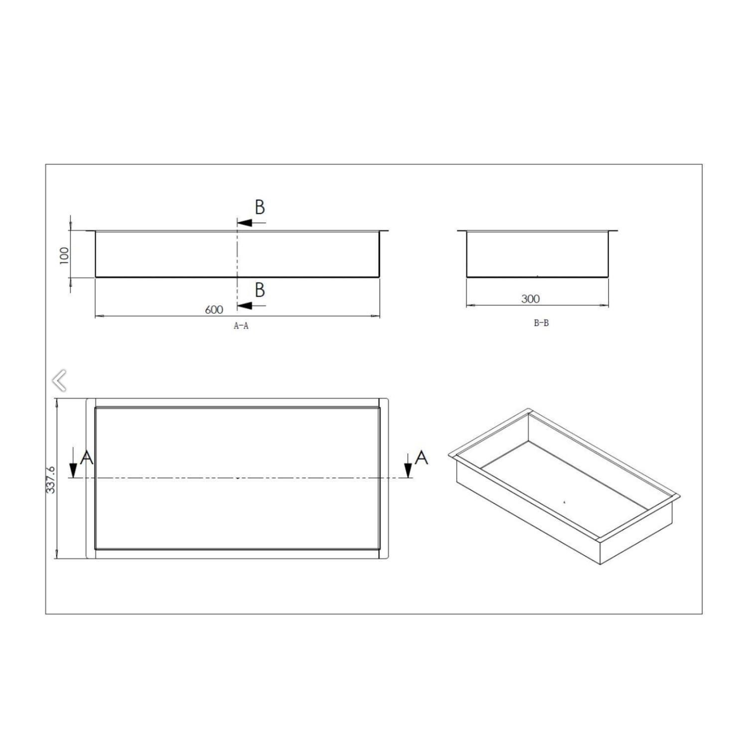 Mueller inbouw nis 30x60x10cm RVS goud