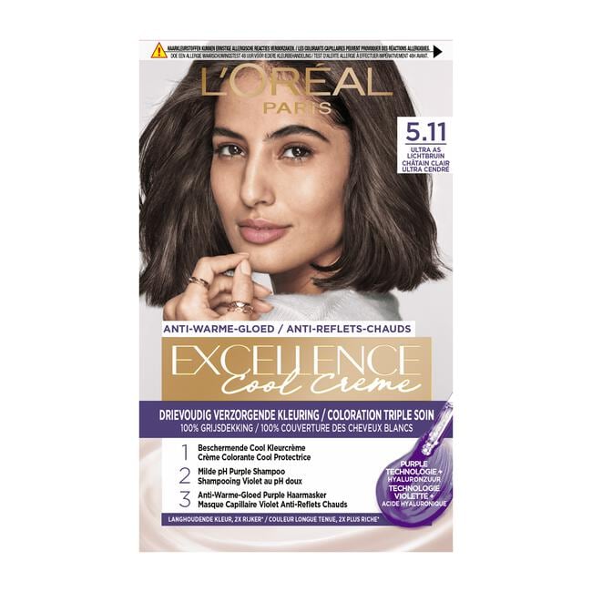 L'Oréal Paris Excellence Cool Creams Permanente Haarverf 5.11 Ultra Ash Lichtbruin
