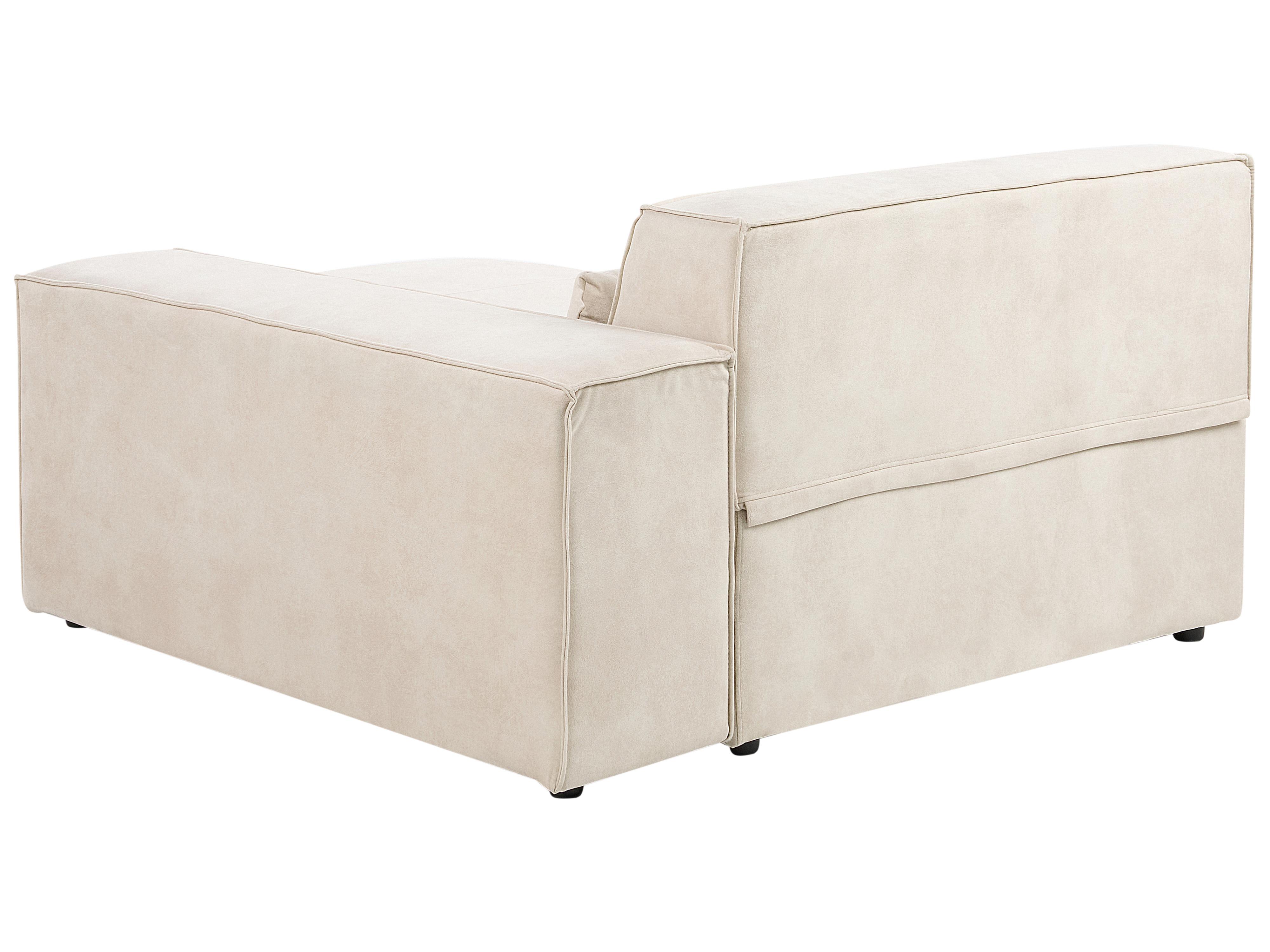 Modulaire hoekbank 2-zits HELLNAR Fluweel Lichtbeige linkszijdig