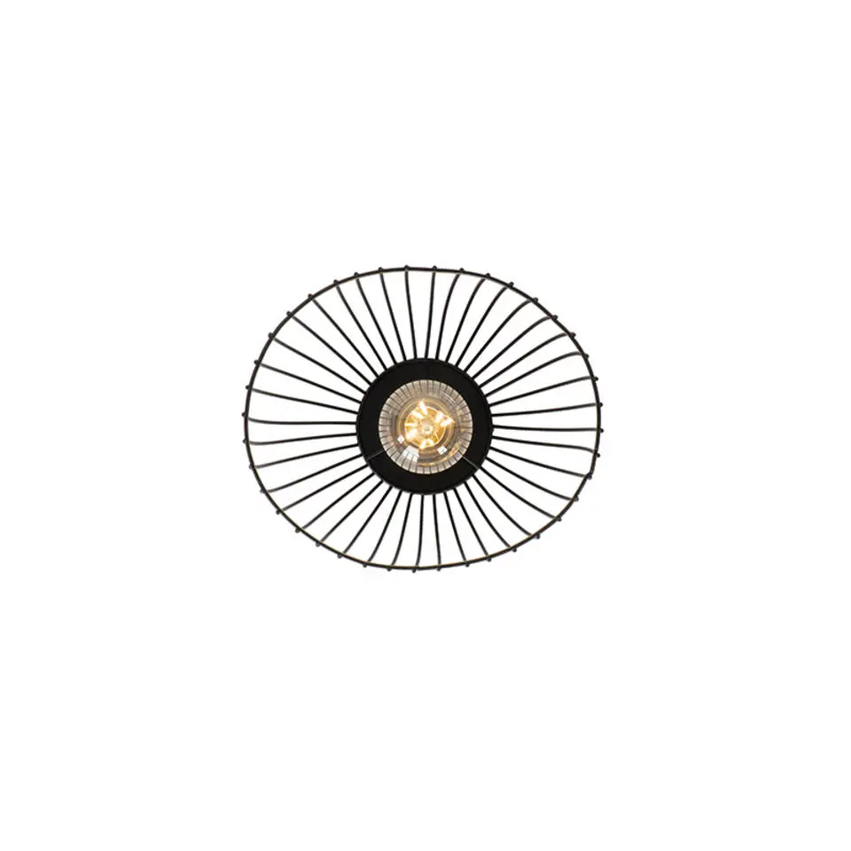Qazqa plafondlampen pua zwart e27