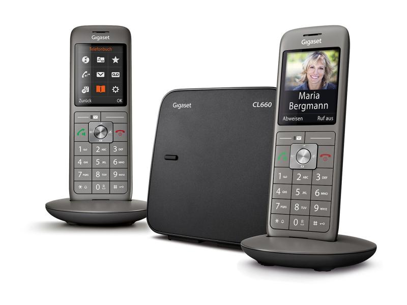 Gigaset Schnurlostelefon CL660 Duo  Silber Analoges, kabelloses DECT-Festnetztelefon mit zwei Mobilteilen