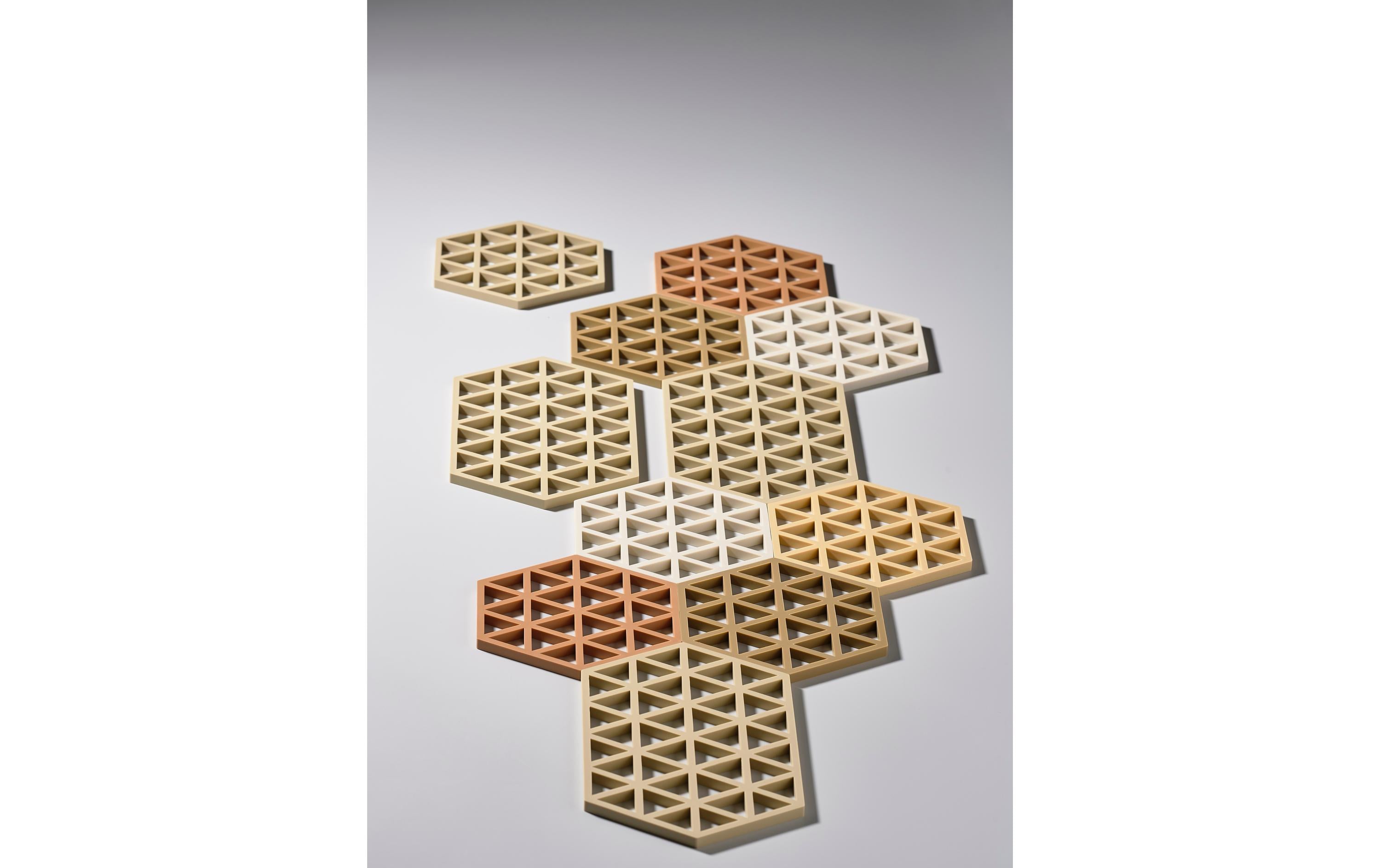 Topfuntersetzer Triangle KhakiTopfuntersetzer mit Dreiecksmuster