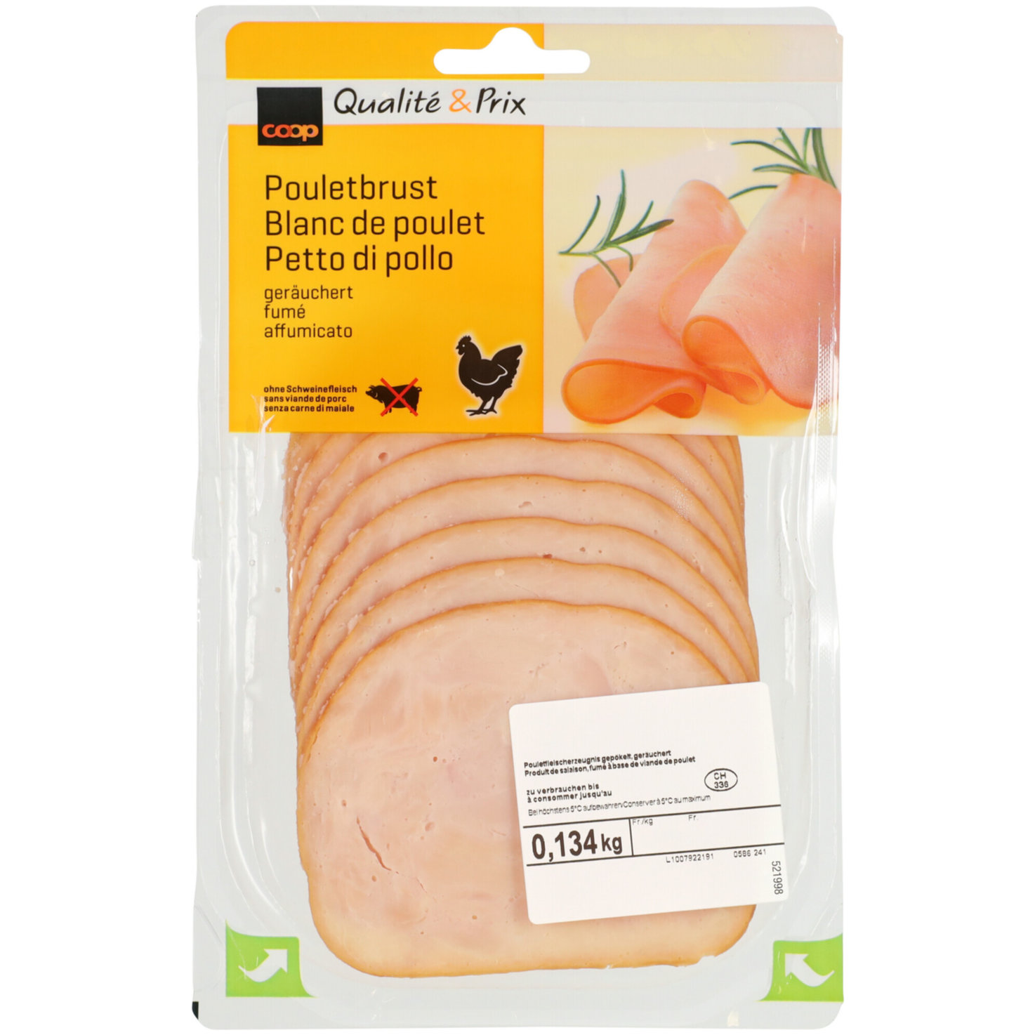 Pouletbrust geräuchert ca. 130g
