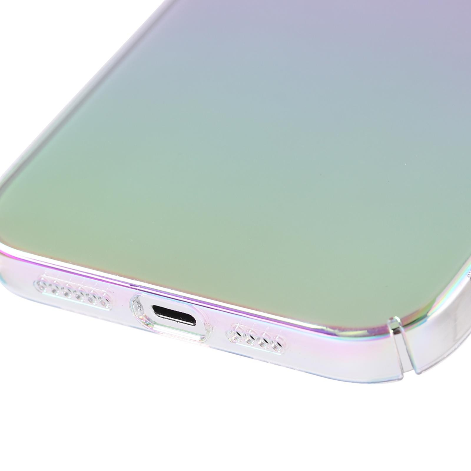 iPhone 16 Hybrid Hülle TPU Bumper Laser Hologramm Design mit Kameraschutz - Transparent