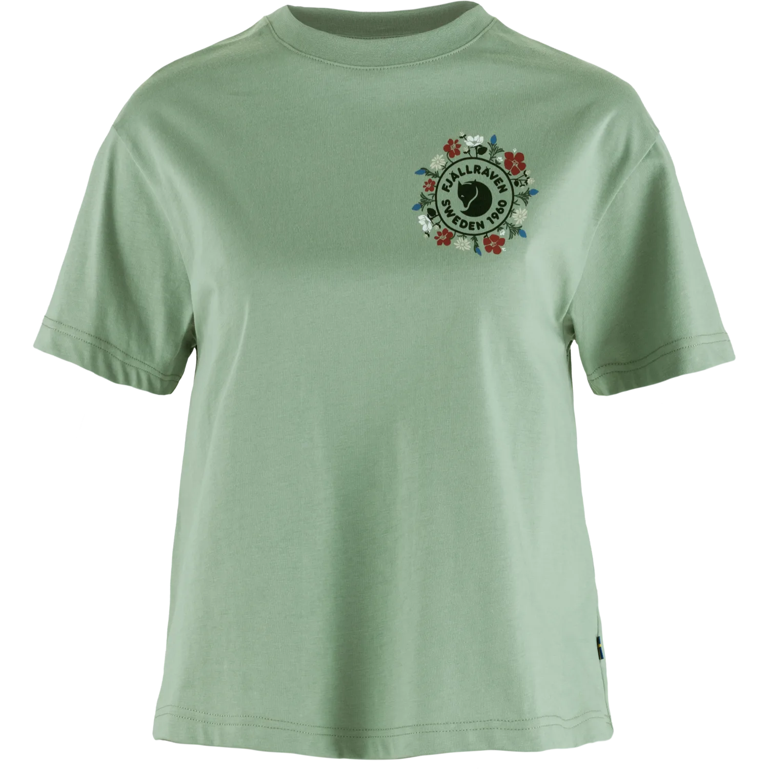 Fjällräven Women's Fjällblomster Logo T-Shirt Misty Green