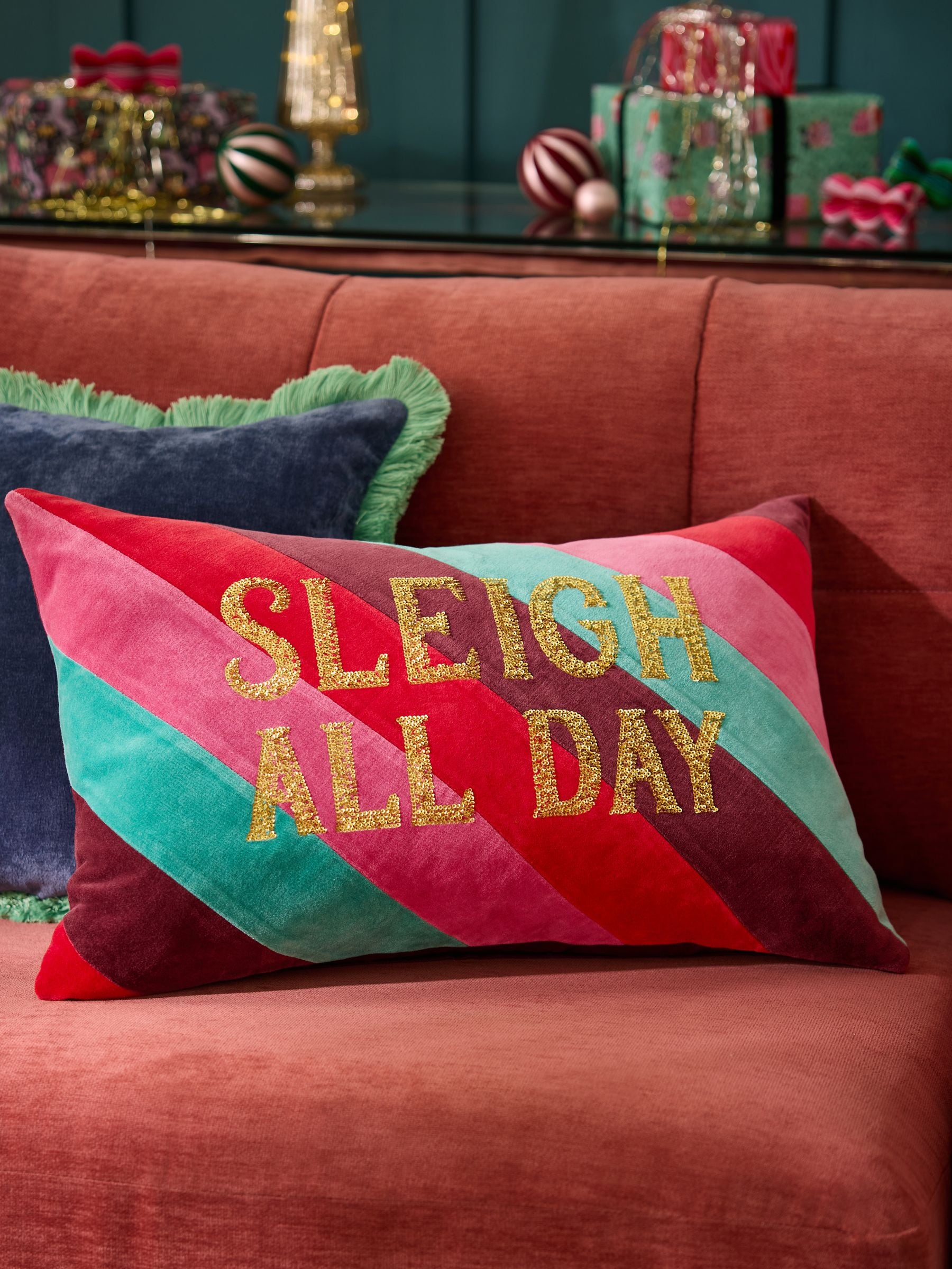 40 x 59cm Kerstmis slee-slogan Kussentje
