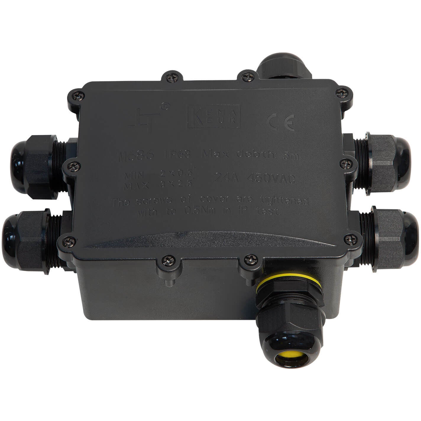 Hilec IpBox-P6 waterdichte behuizing IP68 6-weg voor kabel van 4 tot 14 mm