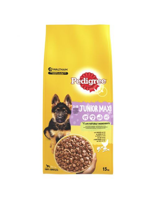 Pedigree Junior Maxi - Puppy-Hondenvoer - Kip Rijst 15 kg