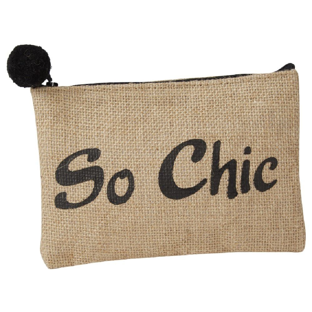 Pochette avec pompom en jute