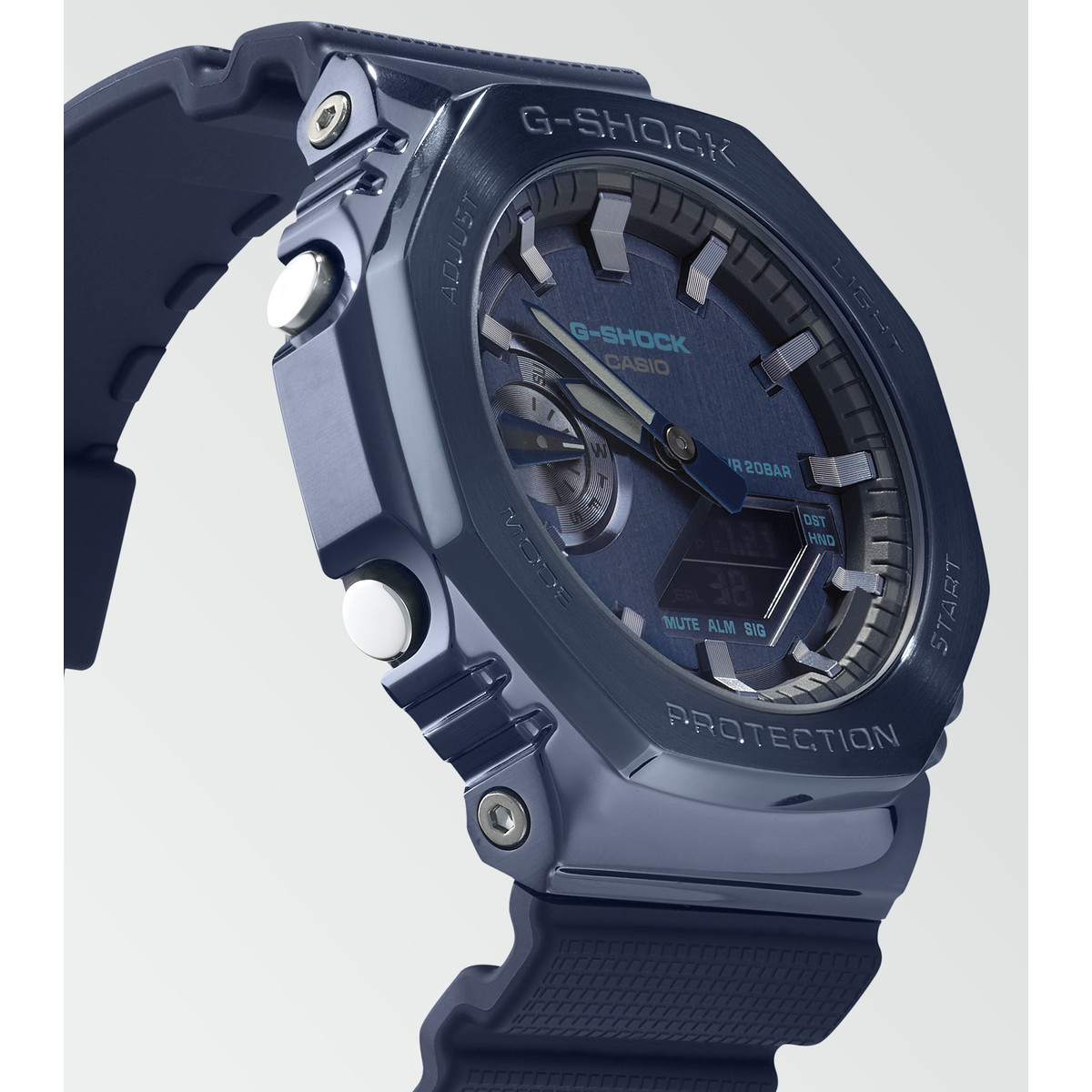 Montre G-SHOCK homme acier bracelet résine bleue