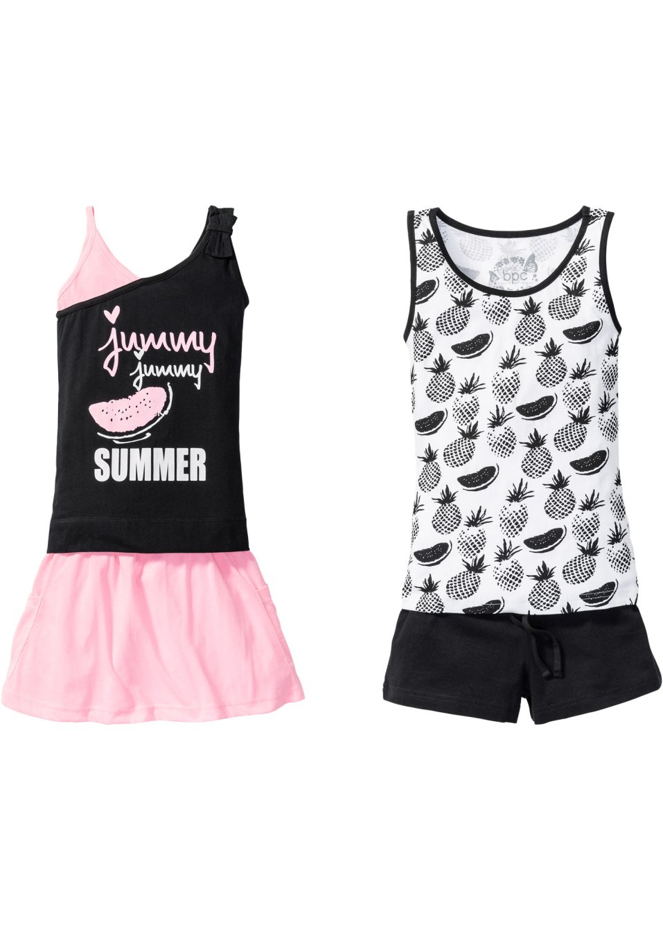 Tops + short + jupe (Ens. 4 pces.)