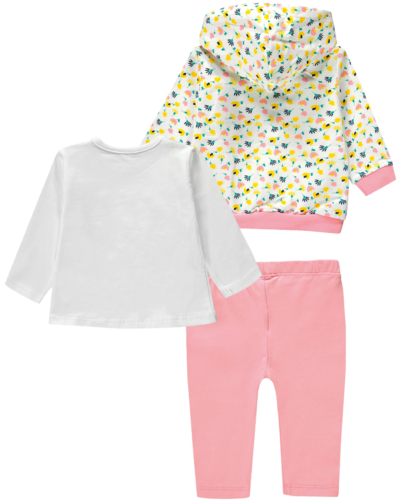 Sweatjacke LAMA mit Shirt und Hose in snow white