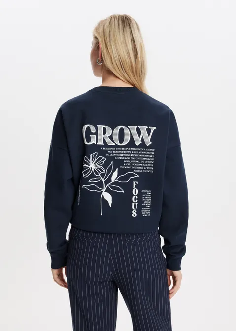 Sweater met print grow blauw (BLW.D)