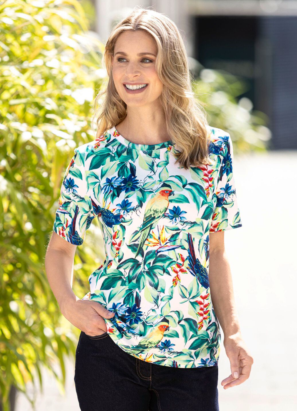 Shirt mit Papagei-Motiven