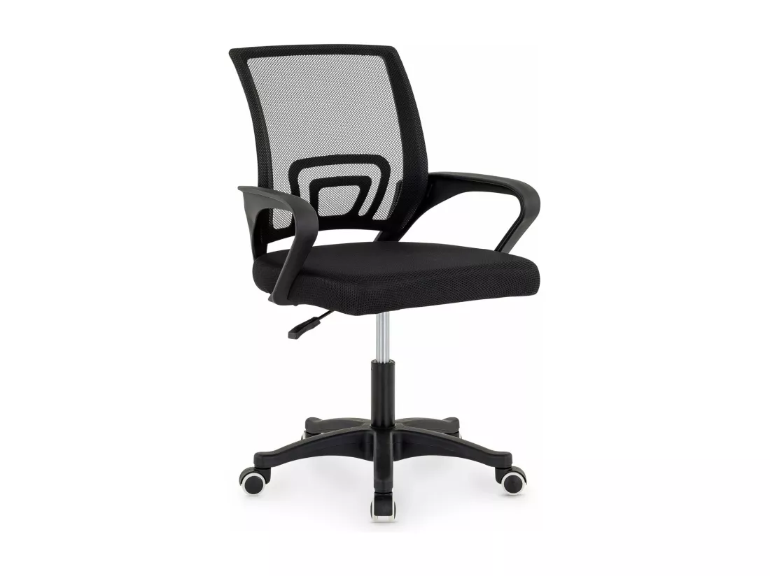 Chaise de bureau PHOENIX, Pivotante et réglable en hauteur, Tissu mesh, Avec accoudoirs, Noir