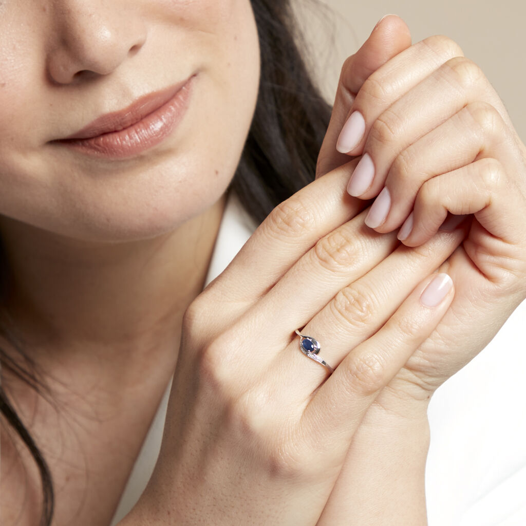 Bague Emotion Or Blanc Saphir Diamant