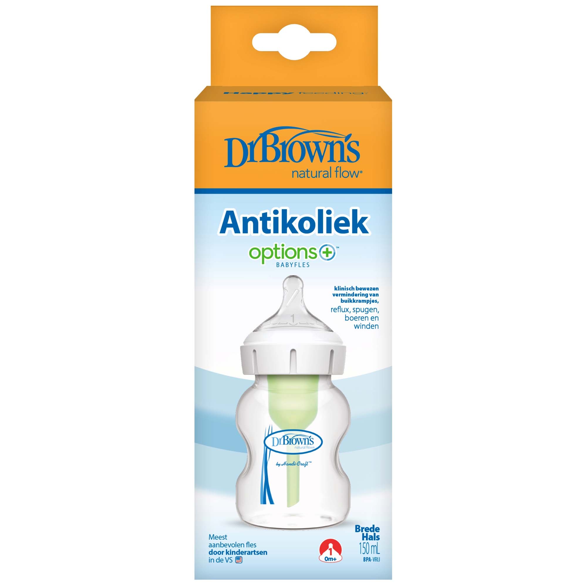 Dr. Brown's Options+ Brede halsfles 150ml transparant