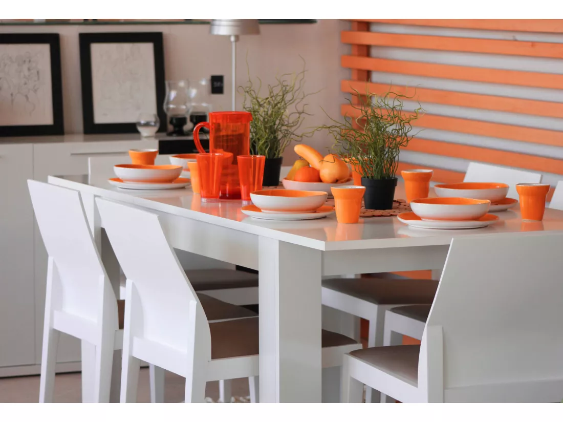 Table extensible Dalice, Console extensible pour salle à manger, Table de cuisine ouvrant avec rallonge, 140/190x90h78 cm, Blanc