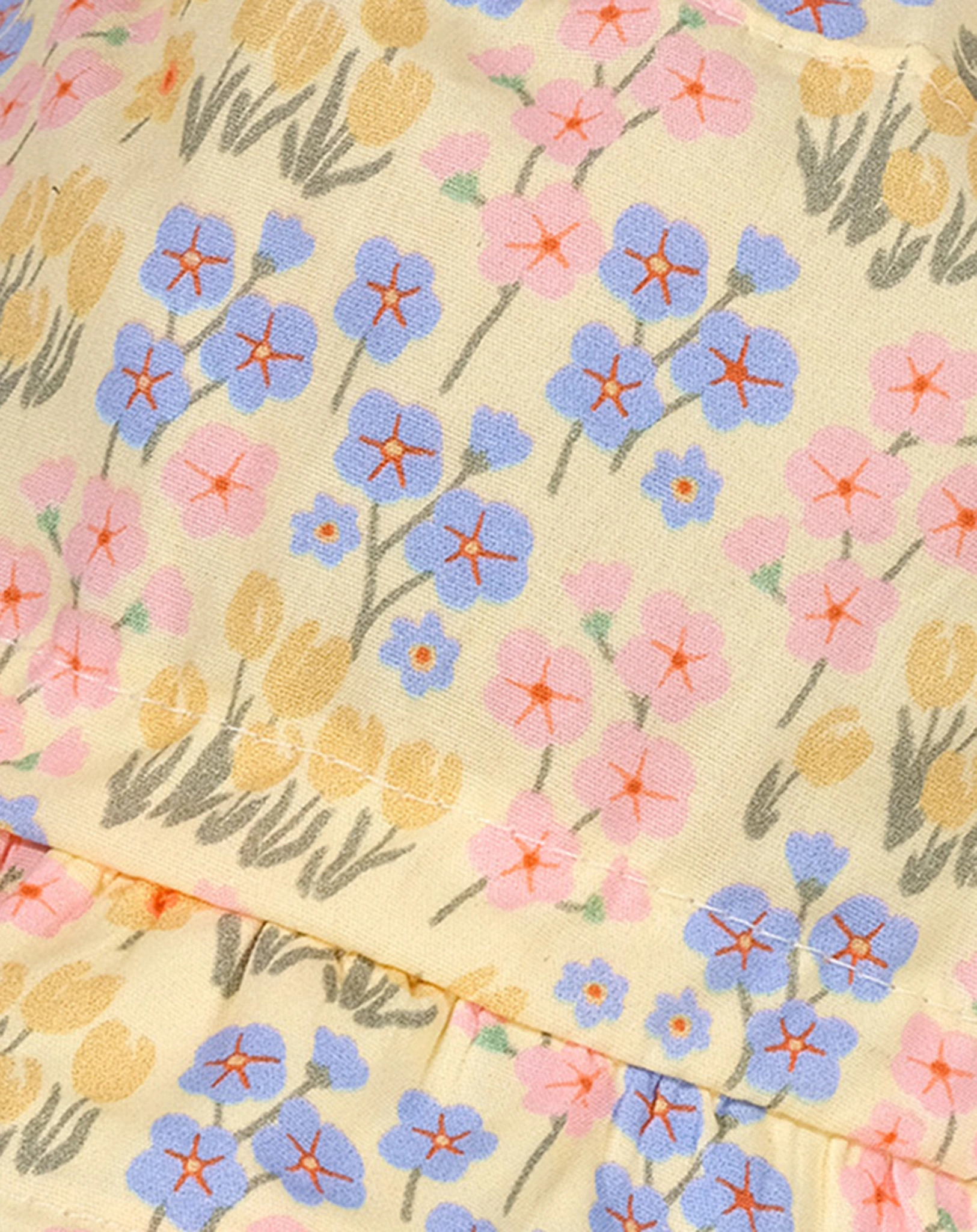 Baby-Hut BLUMEN mit Ohrenschutz in gelb