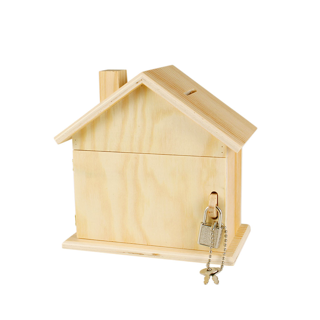 Maison tirelire bois 8x15x14.5cm