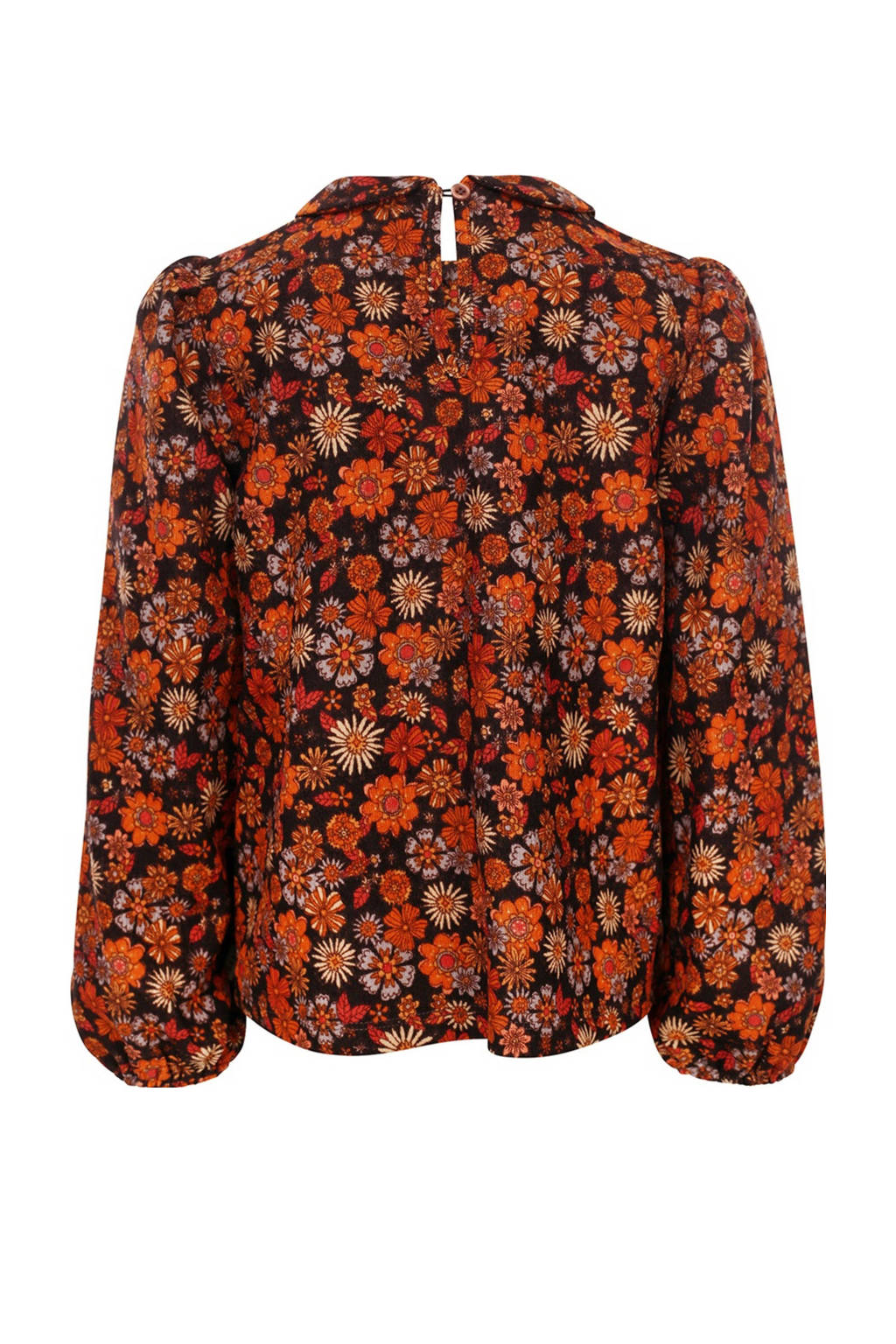 LOOXS gebloemde corduroy blouse oranje