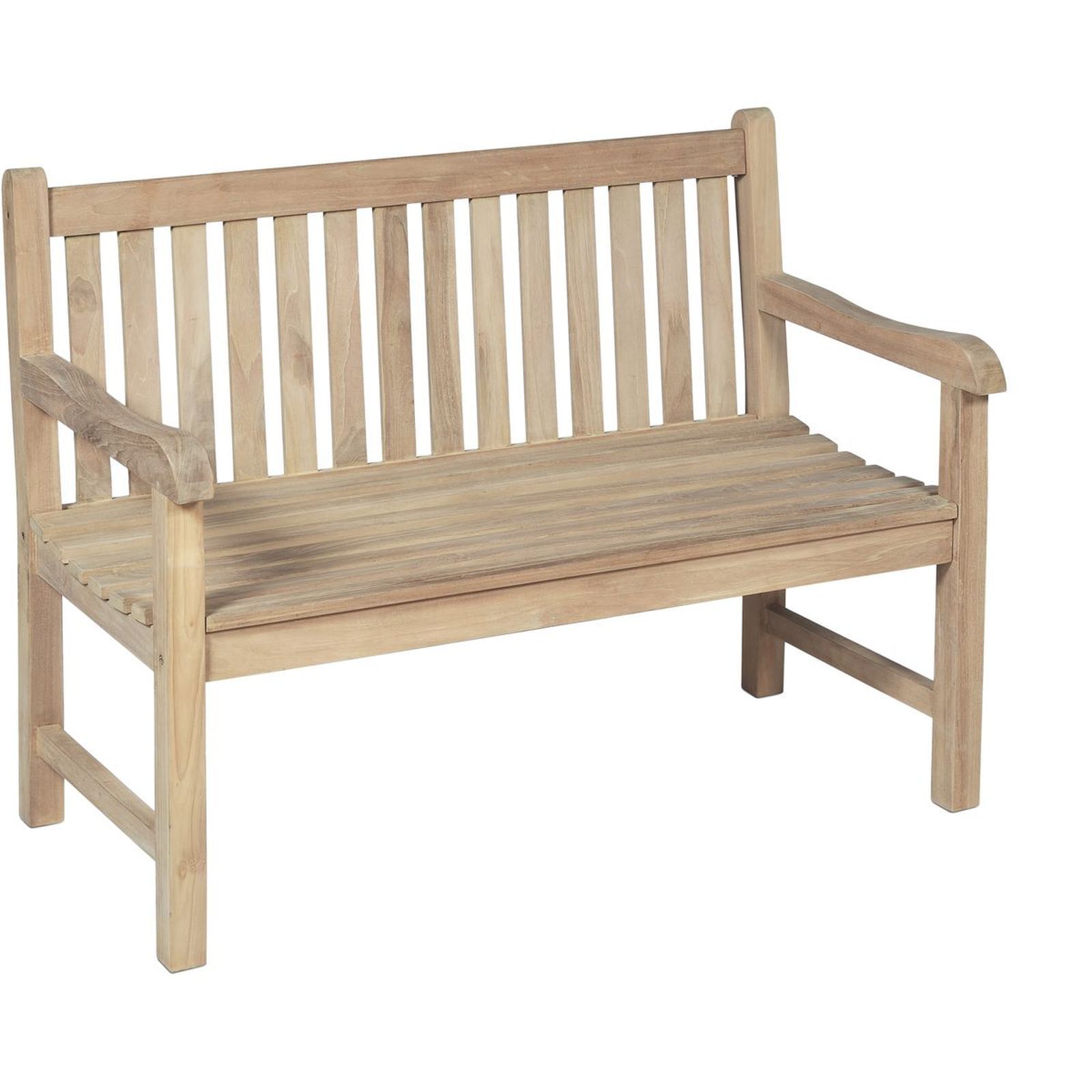 2-Sitzer Gartenbank SOLO - Teak Massivholz - mit Armlehnen
