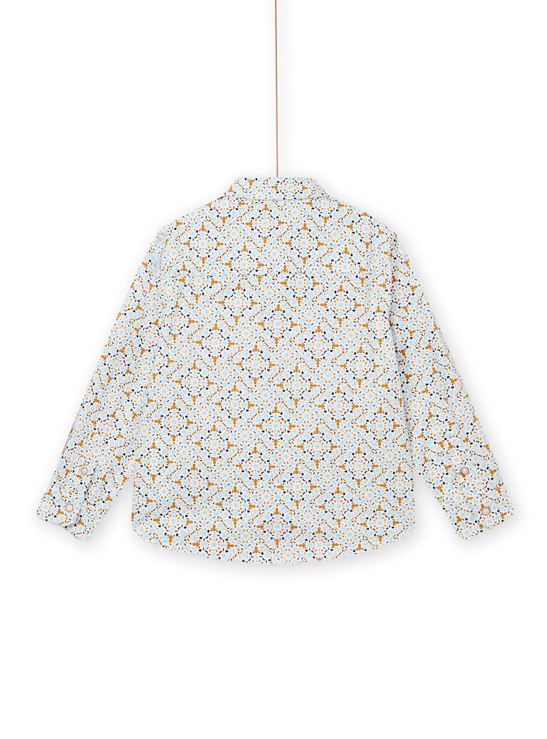 Chemise écrue, bleue et orange et nud papillon enfant garçon