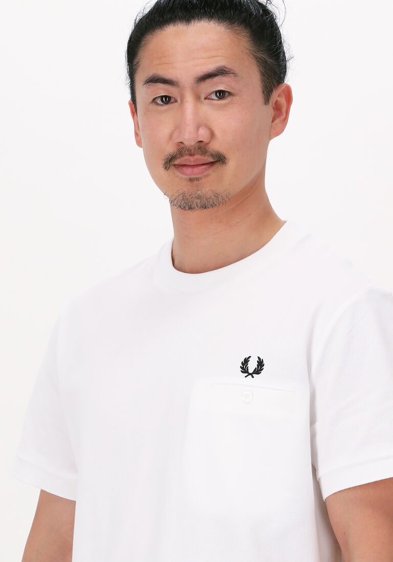 FRED PERRY witte fred perry t-shirt pocket detail pique shirt