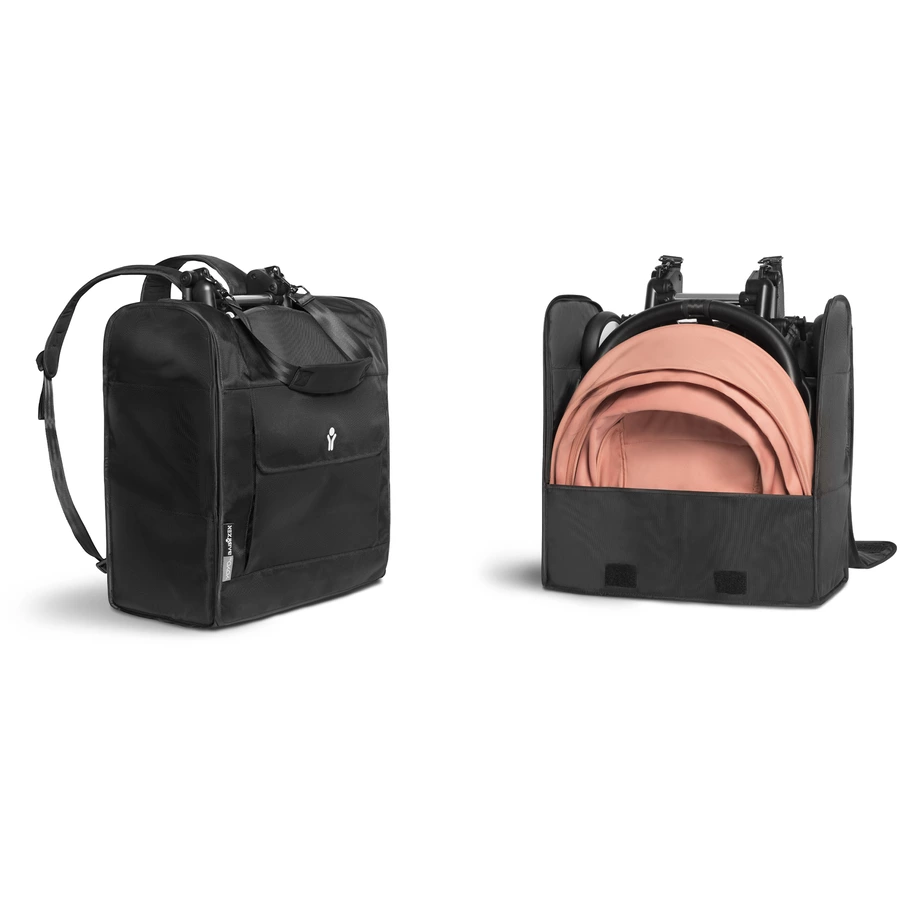 BABYZEN Kinderwagen YOYO2 6+ Black mit Textilset Aqua und Backpack YOYO Black
