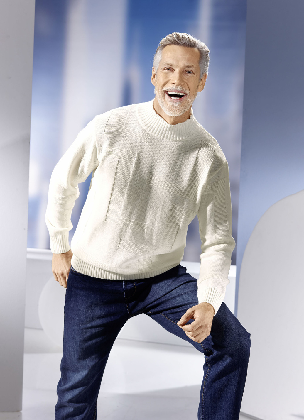 Pullover mit Strukturdessin in 3 Farben