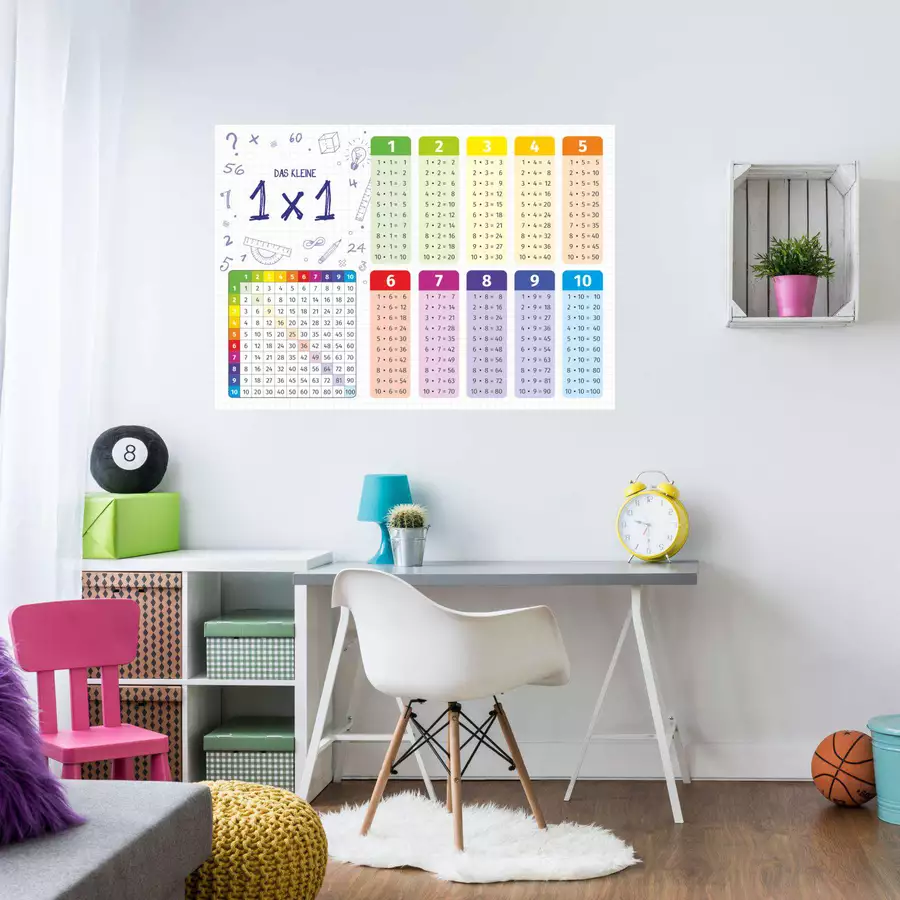 Nikima Poster Kinder Lernposter das kleine 1x1 - in 3 Größen bunt