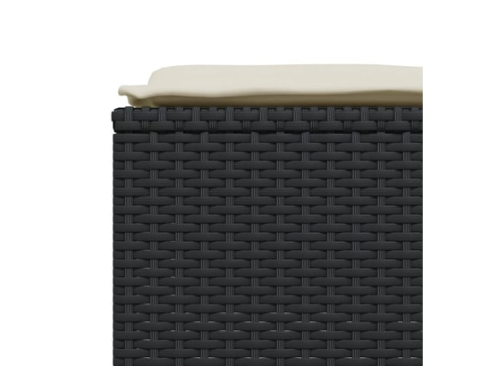 VIDAXL - Pouf Tabourets de jardin avec coussins lot de 4 noir résine tress...