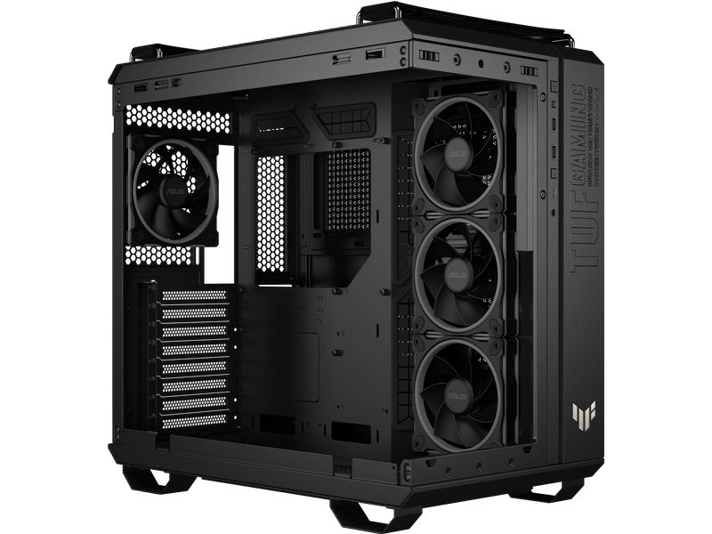 ASUS PC-Gehäuse TUF GAMING GT502 Horizon TG ARGB Schwarz Leistungsstarkes Midi-Tower-Gehäuse mit modularem Dual-Chamber-Design